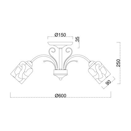 Brilagi - Lampadario a plafone MEGAPOLIS 3xE14/60W/230V oro