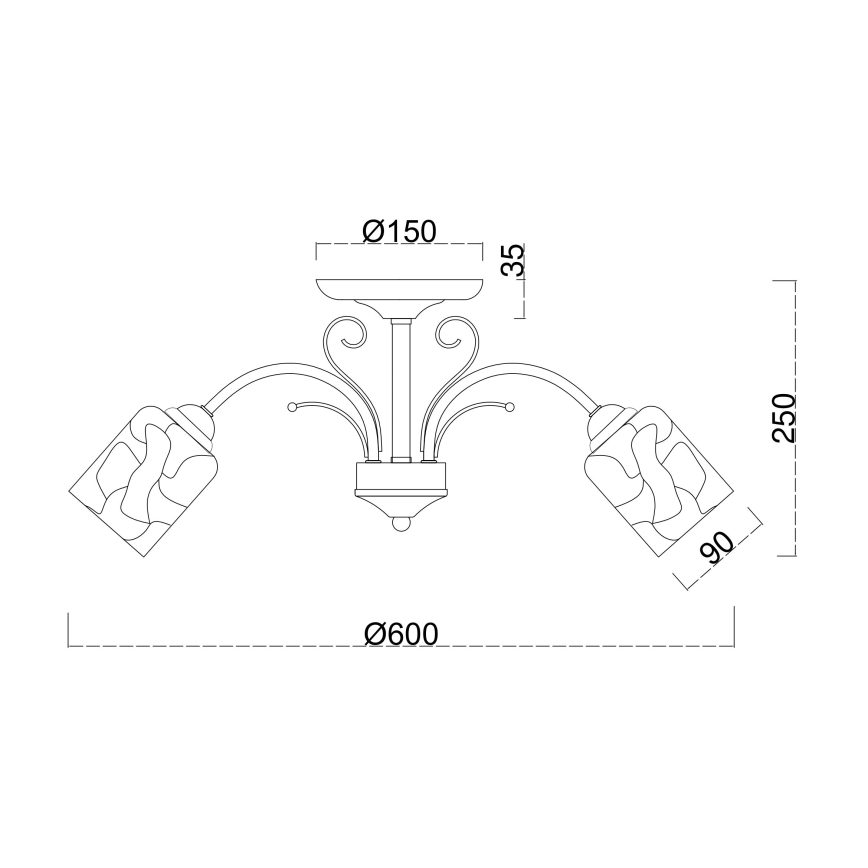 Brilagi - Lampadario a plafone MEGAPOLIS 3xE14/60W/230V oro