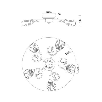 Brilagi - Lampadario a plafone MEGAPOLIS 5xE14/60W/230V oro