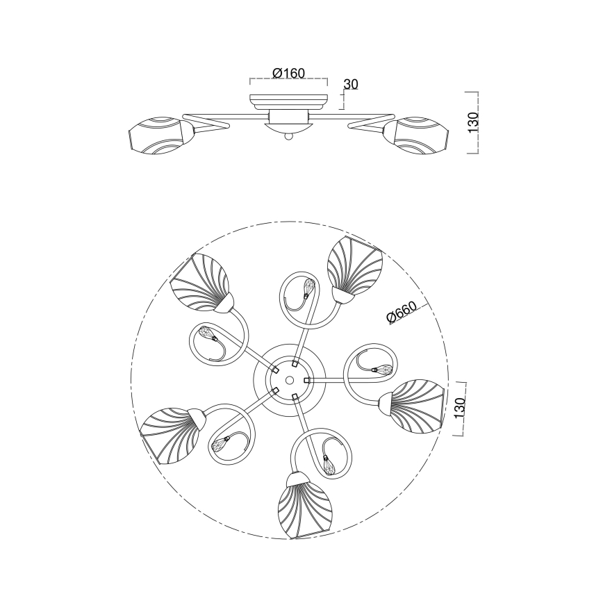 Brilagi - Lampadario a plafone MEGAPOLIS 5xE14/60W/230V oro
