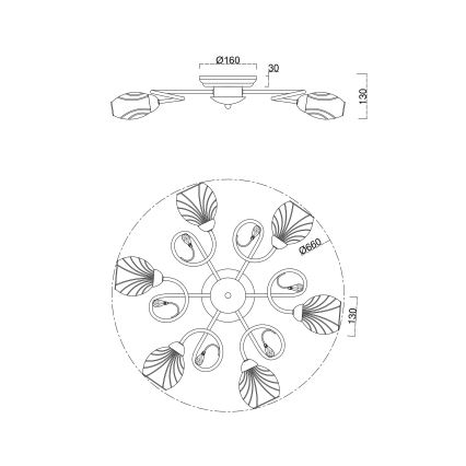 Brilagi - Lampadario a plafone MEGAPOLIS 6xE14/60W/230V cromo lucido