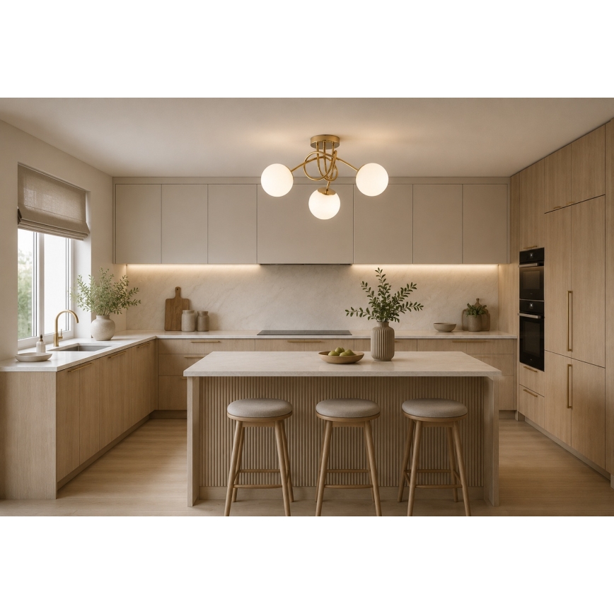 BRILAGI - Lampadario a plafone MILO 3xE27/60W/230V oro