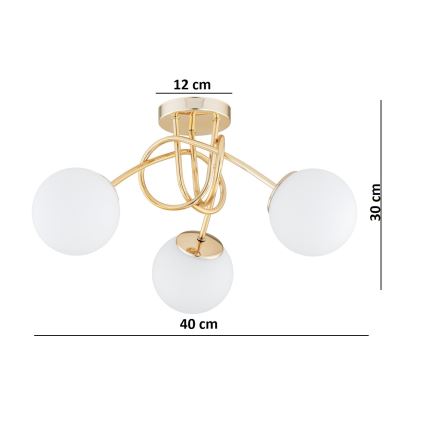 BRILAGI - Lampadario a plafone MILO 3xE27/60W/230V oro