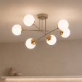Brilagi - Lampadario a plafone MILO 6xE27/60W/230V beige/oro