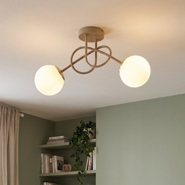 Brilagi - Lampadario a plafone MILO ECRU 2xE27/60W/230V beige/oro