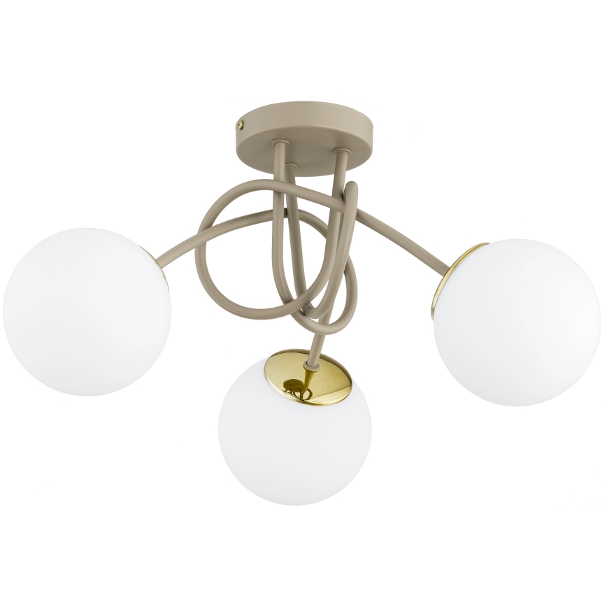 Brilagi - Lampadario a plafone MILO ECRU 3xE27/60W/230V beige/oro