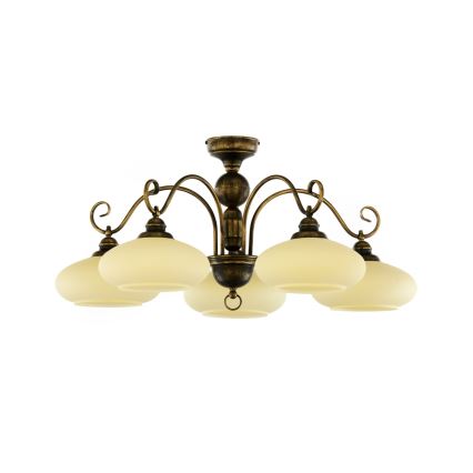 Brilagi - Lampadario a plafone MOLLERO 5xE27/15W/230V Ø 84 cm bronzo/patina