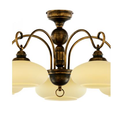 Brilagi - Lampadario a plafone MOLLERO 5xE27/15W/230V Ø 84 cm bronzo/patina