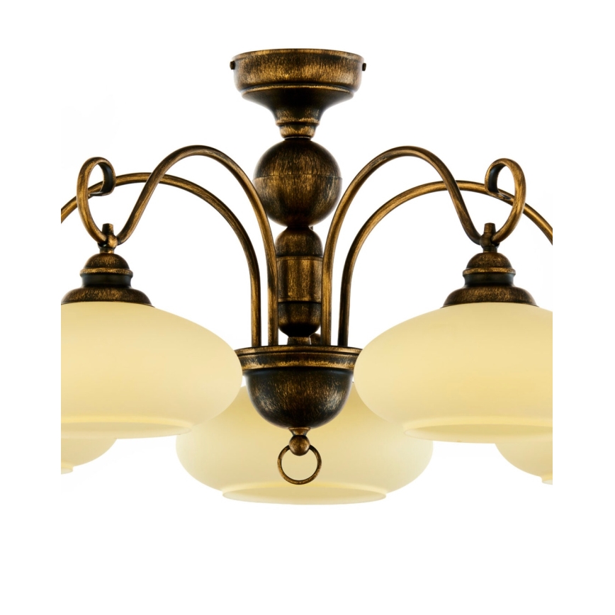 Brilagi - Lampadario a plafone MOLLERO 5xE27/15W/230V Ø 84 cm bronzo/patina