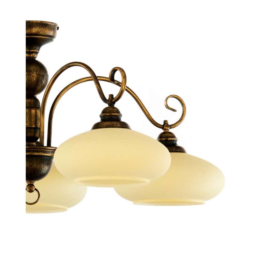 Brilagi - Lampadario a plafone MOLLERO 5xE27/15W/230V Ø 84 cm bronzo/patina