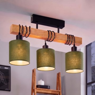 Brilagi - Lampadario a plafone NUBILA 3xE27/60W/230V pino/verde