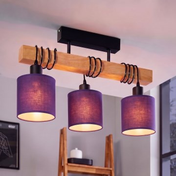 Brilagi - Lampadario a plafone NUBILA 3xE27/60W/230V pino/viola