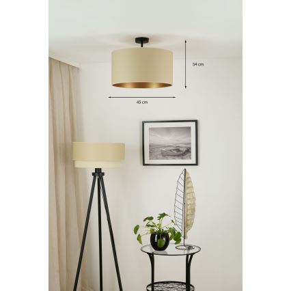 Brilagi - Lampadario a plafone OREGON ROLLER VEGE 1xE27/15W/230V diametro 45 cm beige