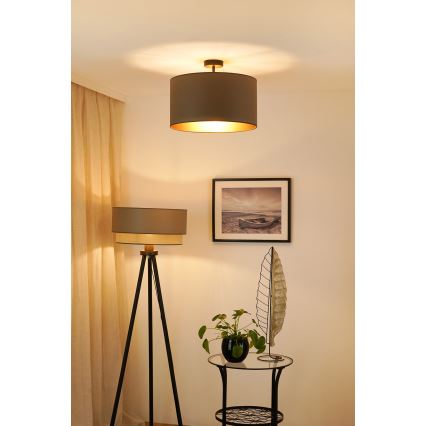 Brilagi - Lampadario a plafone OREGON ROLLER VEGE 1xE27/15W/230V diametro 45 cm grigio