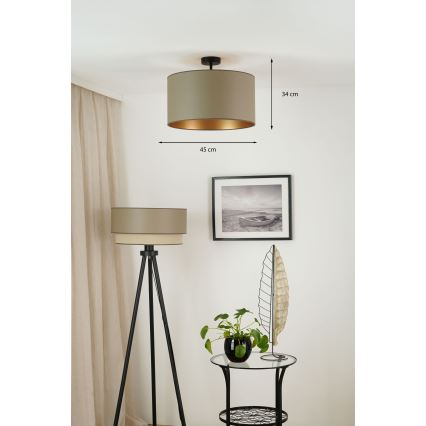 Brilagi - Lampadario a plafone OREGON ROLLER VEGE 1xE27/15W/230V diametro 45 cm grigio