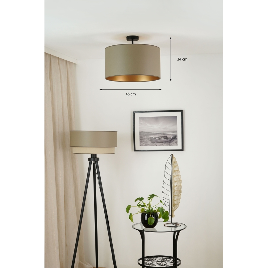Brilagi - Lampadario a plafone OREGON ROLLER VEGE 1xE27/15W/230V diametro 45 cm grigio