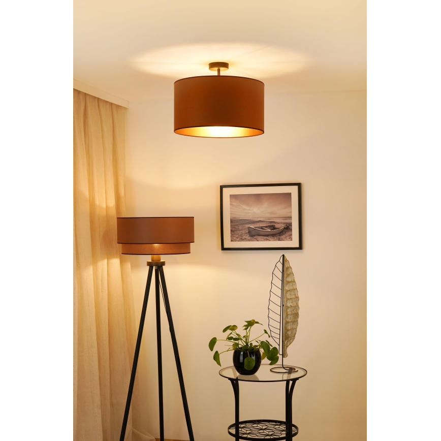 Brilagi - Lampadario a plafone OREGON ROLLER VEGE 1xE27/15W/230V diametro 45 cm marrone