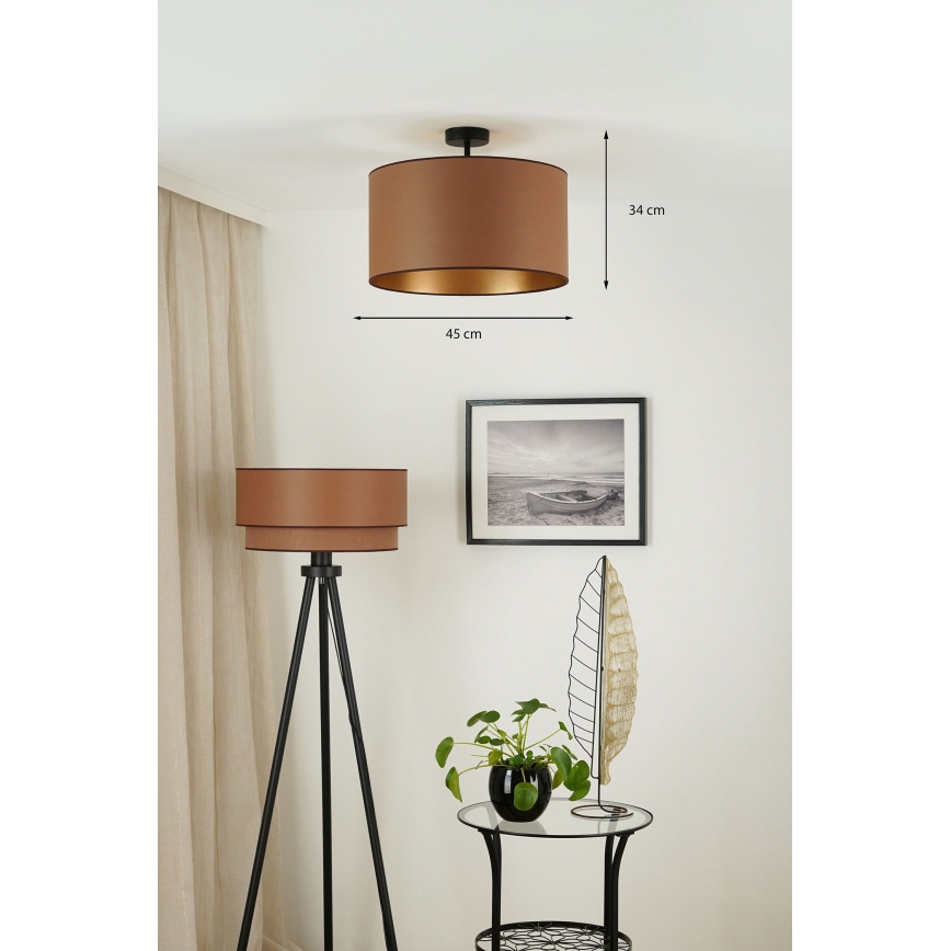 Brilagi - Lampadario a plafone OREGON ROLLER VEGE 1xE27/15W/230V diametro 45 cm marrone