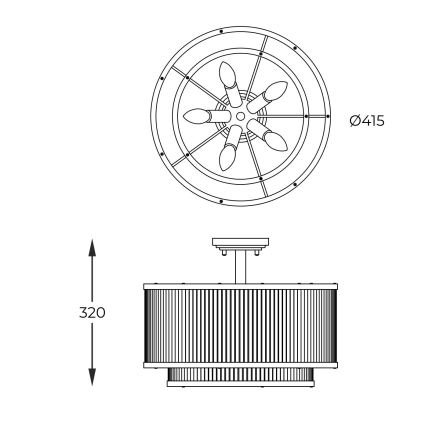 Brilagi - Lampadario a plafone RAMOS 5xE14/60W/230V dorato