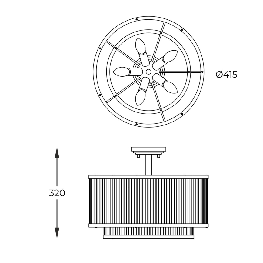 Brilagi - Lampadario a plafone RAMOS 5xE14/60W/230V dorato