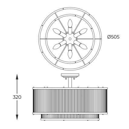 Brilagi - Lampadario a plafone RAMOS 6xE14/60W/230V dorato