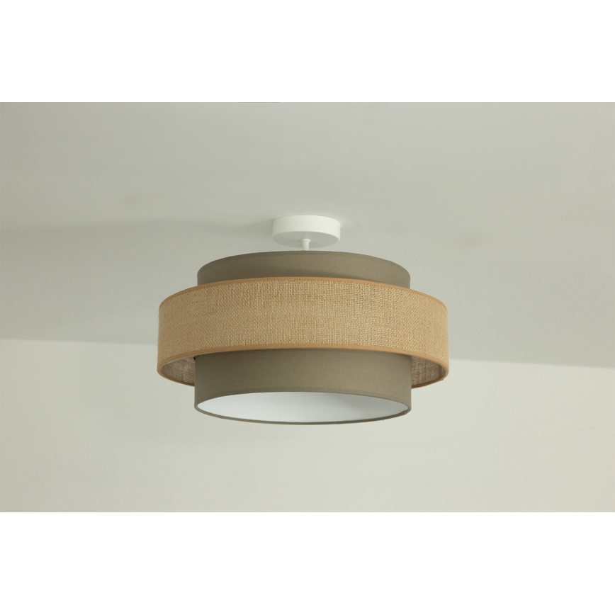 Brilagi - Lampadario a plafone RESNA 1xE27/60W/230V Ø 40 cm marrone/beige