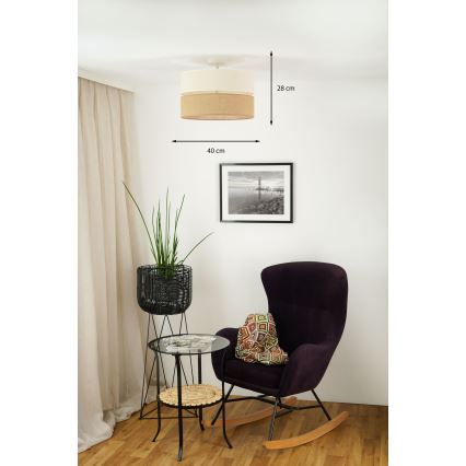 Brilagi - Lampadario a plafone ROYAL YUTE 1xE27/15W/230V diametro 40 cm beige/color crema