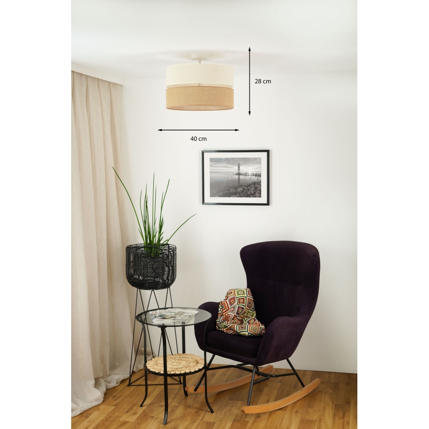 Brilagi - Lampadario a plafone ROYAL YUTE 1xE27/15W/230V diametro 40 cm beige/color crema