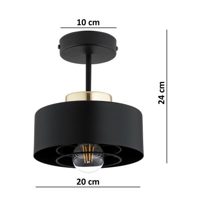 Brilagi - Lampadario a plafone SPRING 1xE27/60W/230V nero/oro