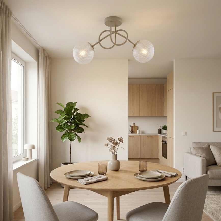 Brilagi - Lampadario a plafone STELLA 2xE27/60W/230V beige/oro