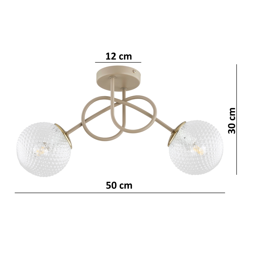 Brilagi - Lampadario a plafone STELLA 2xE27/60W/230V beige/oro