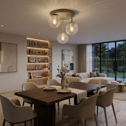 Brilagi - Lampadario a plafone STELLA 3xE27/60W/230V beige/oro
