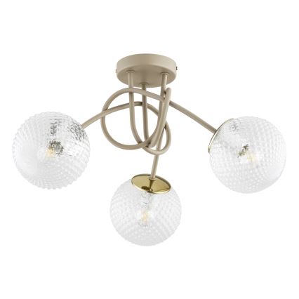 Brilagi - Lampadario a plafone STELLA 3xE27/60W/230V beige/oro