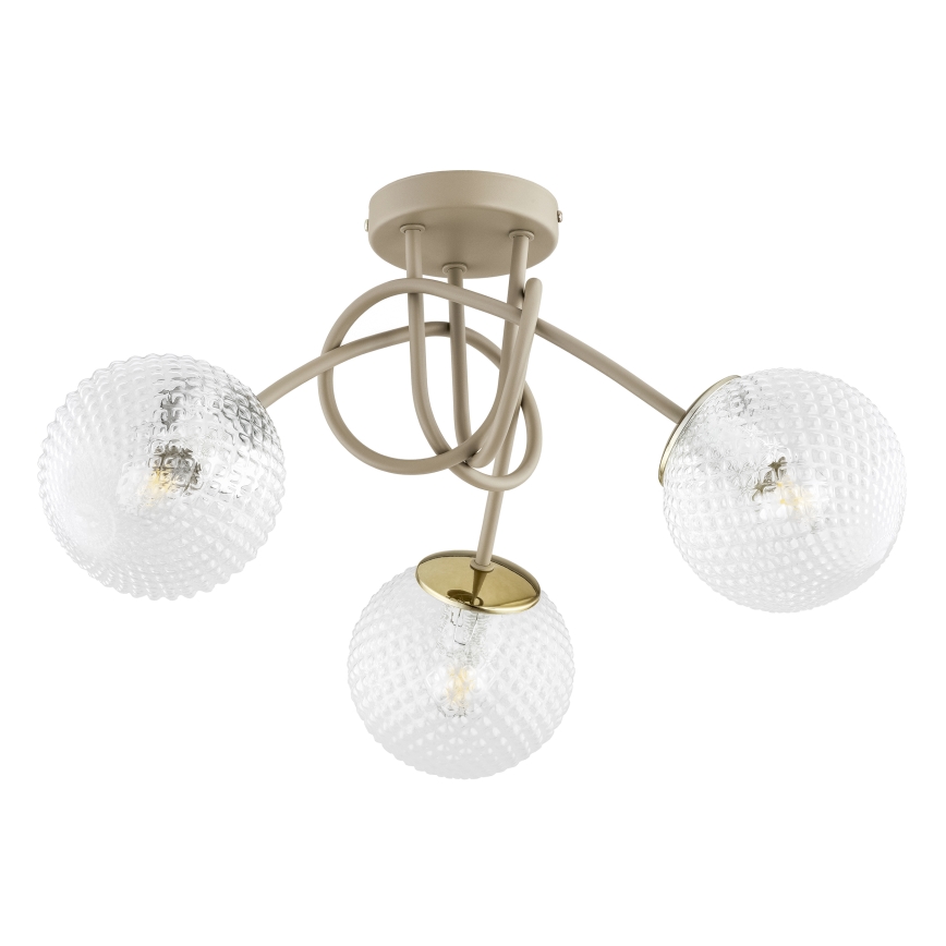 Brilagi - Lampadario a plafone STELLA 3xE27/60W/230V beige/oro