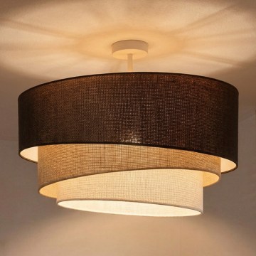 Brilagi - Lampadario a plafone TRIO 3xE27/60W/230V Ø 60 cm marrone/beige/bianco