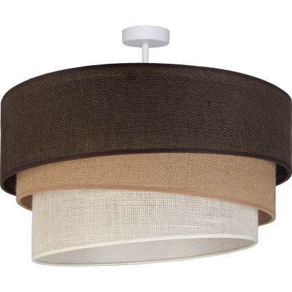 Brilagi - Lampadario a plafone TRIO 3xE27/60W/230V Ø 60 cm marrone/beige/bianco