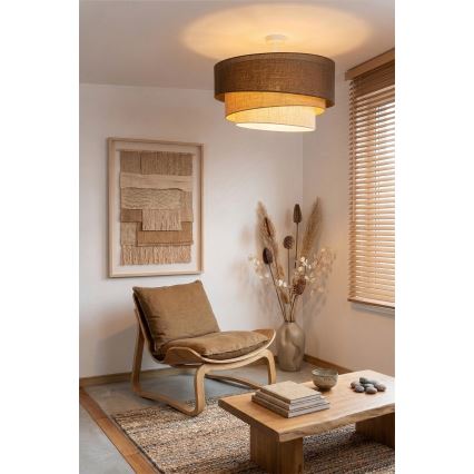 Brilagi - Lampadario a plafone TRIO 3xE27/60W/230V Ø 60 cm marrone/beige/bianco