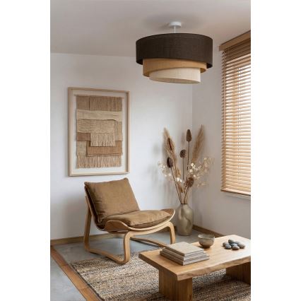 Brilagi - Lampadario a plafone TRIO 3xE27/60W/230V Ø 60 cm marrone/beige/bianco