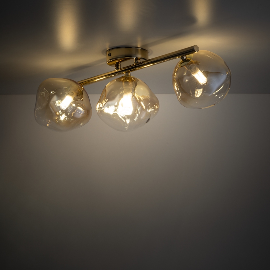 Brilagi - Lampadario a plafone VULCANO 3xG9/8W/230V oro/beige fumé