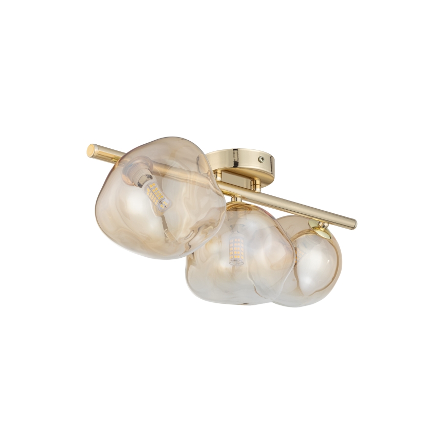 Brilagi - Lampadario a plafone VULCANO 3xG9/8W/230V oro/beige fumé