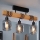 Brilagi - Lampadario a plafone WOOD GLASS 3xE27/60W/230V pino/nero/grigio fumé