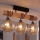 Brilagi - Lampadario a plafone WOOD GLASS 3xE27/60W/230V pino/nero/marrone fumé