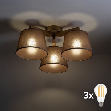 BRILAGI - Lampadario a soffitto a LED LATTE SABIA 3xE27/15W/230V pino/marrone