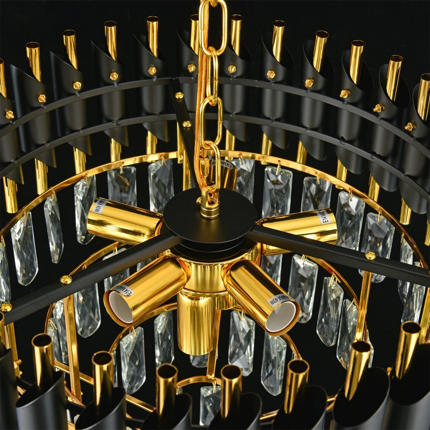 Brilagi - Lampadario a soffitto ECLIPSE 7xE14/10W/230V Ø 48 cm nero/oro