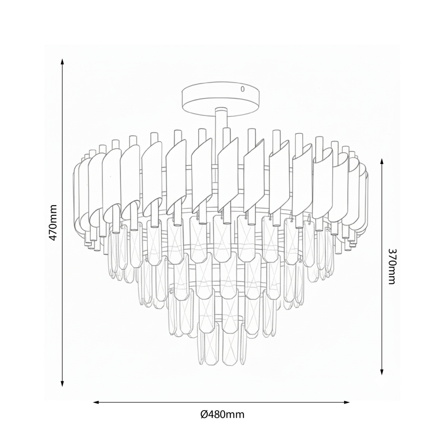 Brilagi - Lampadario a soffitto ECLIPSE 7xE14/10W/230V Ø 48 cm nero/oro