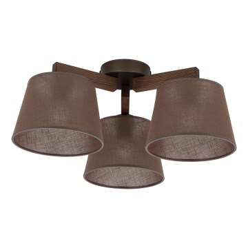 Brilagi - Lampadario a soffitto LATTE 3xE27/60W/230V pino/marrone
