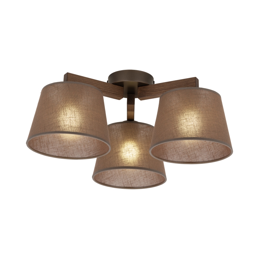 Brilagi - Lampadario a soffitto LATTE 3xE27/60W/230V pino/marrone