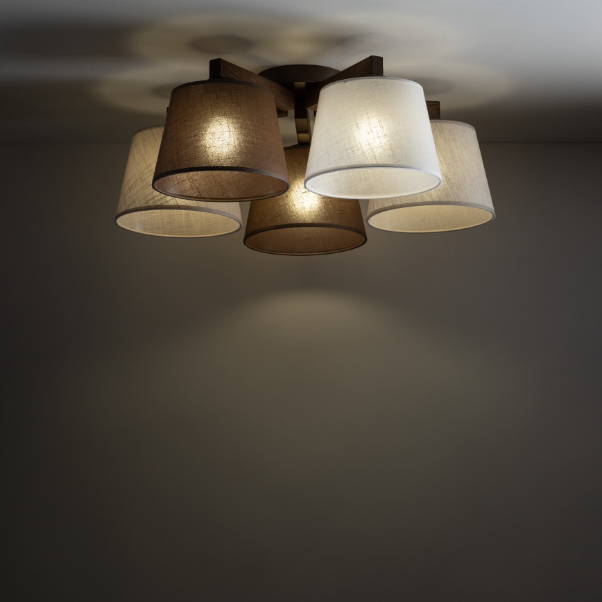 Brilagi - Lampadario a soffitto LATTE 5xE27/15W/230V pino/mix