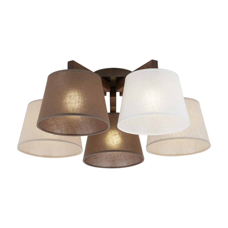 Brilagi - Lampadario a soffitto LATTE 5xE27/15W/230V pino/mix