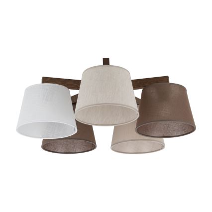 Brilagi - Lampadario a soffitto LATTE 5xE27/15W/230V pino/mix